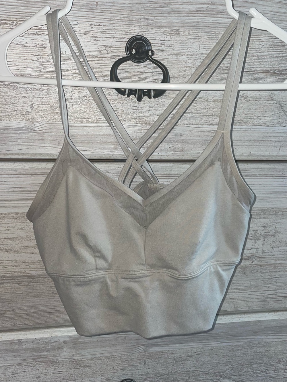 ALO Yoga Lightweight Strappy Bralette in Light Gray